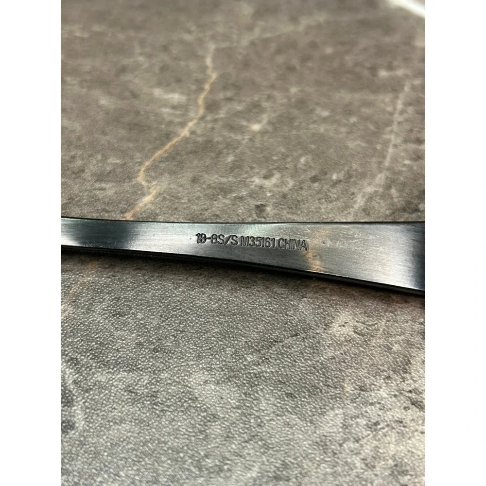 Mercer Culinary M35161 Perforated Plating Spoon Black Satin Stainless Steel 8 in
